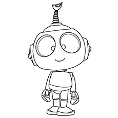 Rob in robot coloring page