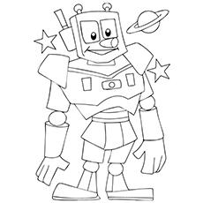Space robot coloring page Space robot coloring page