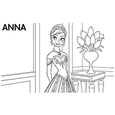 Frozen movie character Anna coloring page
