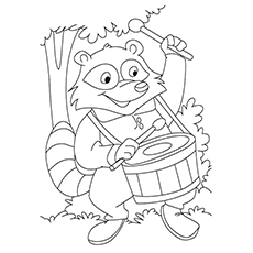 Cartoon raccoon coloring page