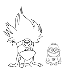 Dave as evil minion, minions coloring page