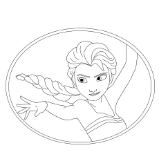 Elsa dancing position, Frozen coloring page