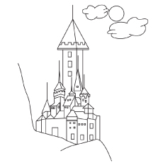 Elsa beautiful castle, Frozen coloring page