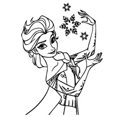 Elsa during Christmas, frozen coloring page