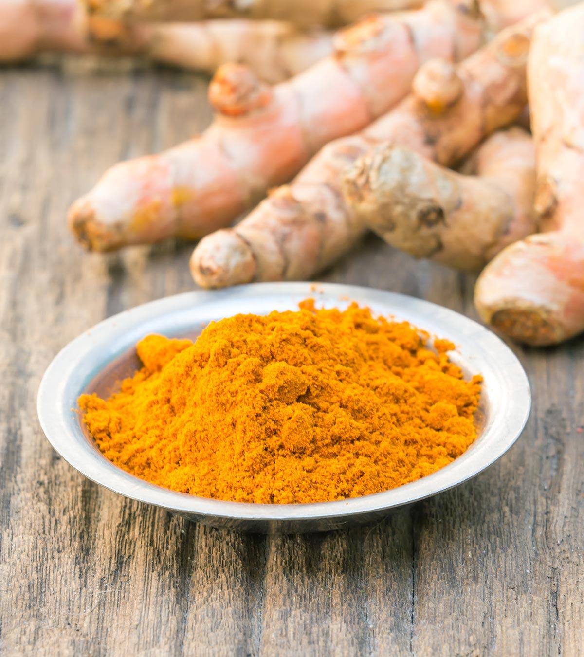 Turmeric powder on a plate