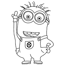 Mark the two eyed minion with comb, minions coloring page