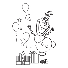 Olaf in a happy mood, Frozen coloring page