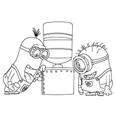 Paul on work, minions coloring page