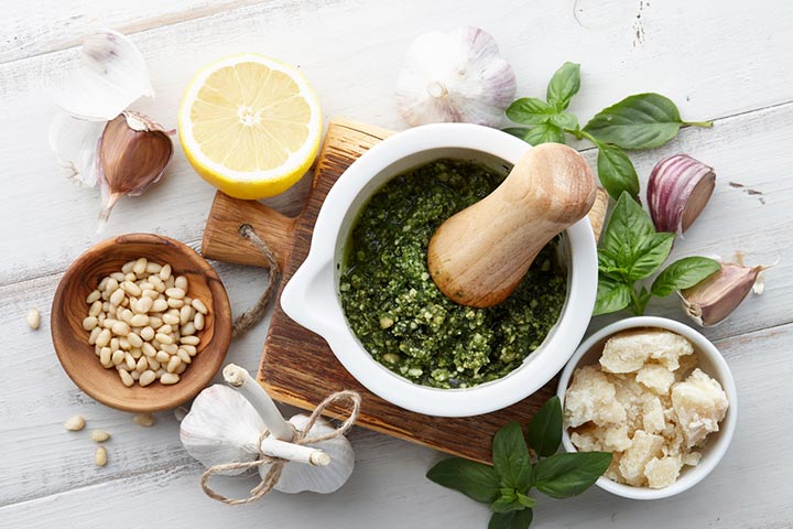 Pesto contains ingredients that are rich in proteins