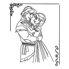Princess Anna and Kristoff, Frozen coloring page