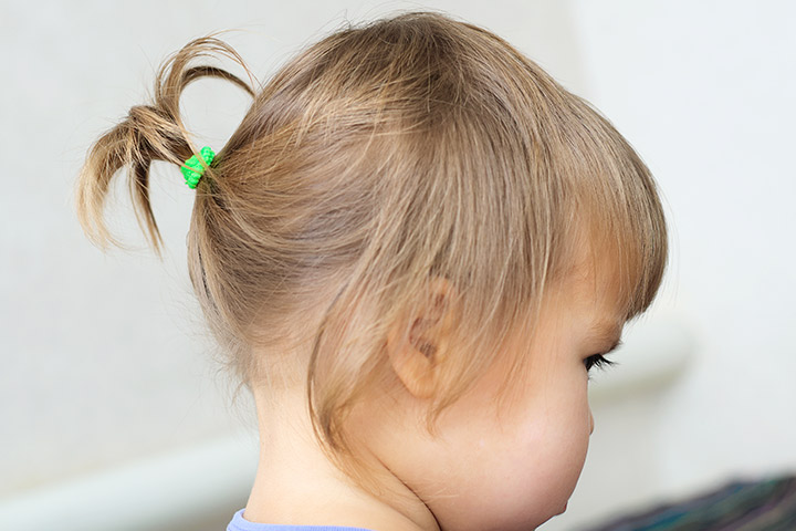 Short ponytail, short hairstyle for kids