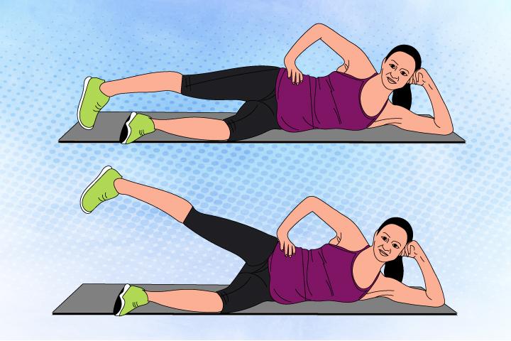 Side-lying leg lifts abdominal exercises during pregnancy