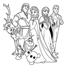 The Cast Of The Film ‘Frozen’ Coloring Pages