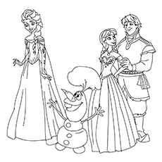 Frozen happy ending coloring page