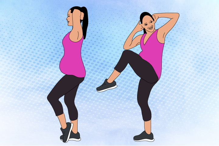 The standing bicycle abdominal exercise during pregnancy