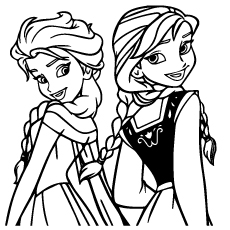 Pictures of Elsa Anna princesses, Frozen coloring page