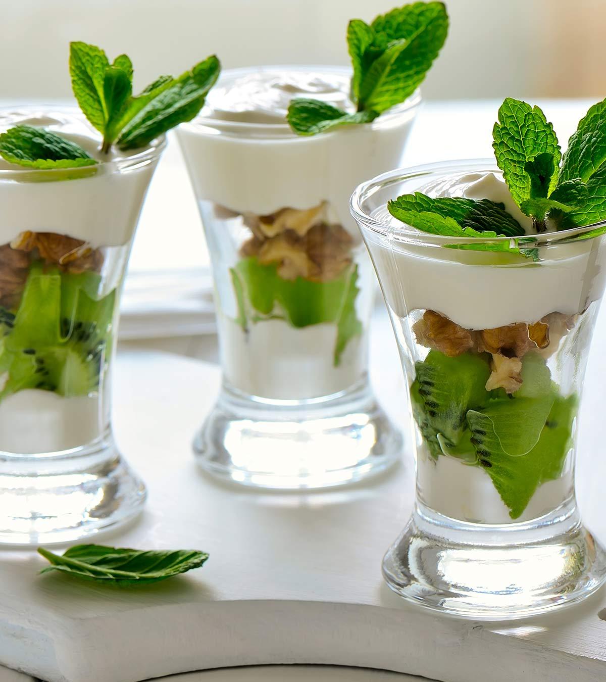 Some desert recipes in glasses