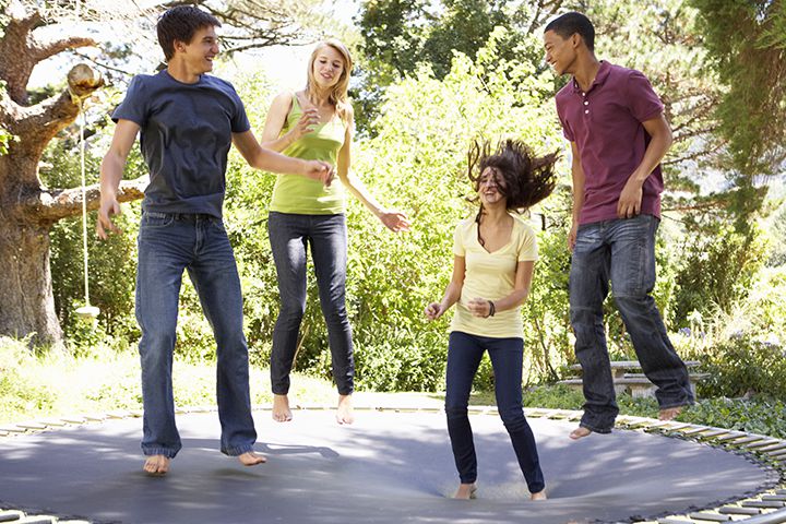 Jump on the trampoline as Friday activities for teens
