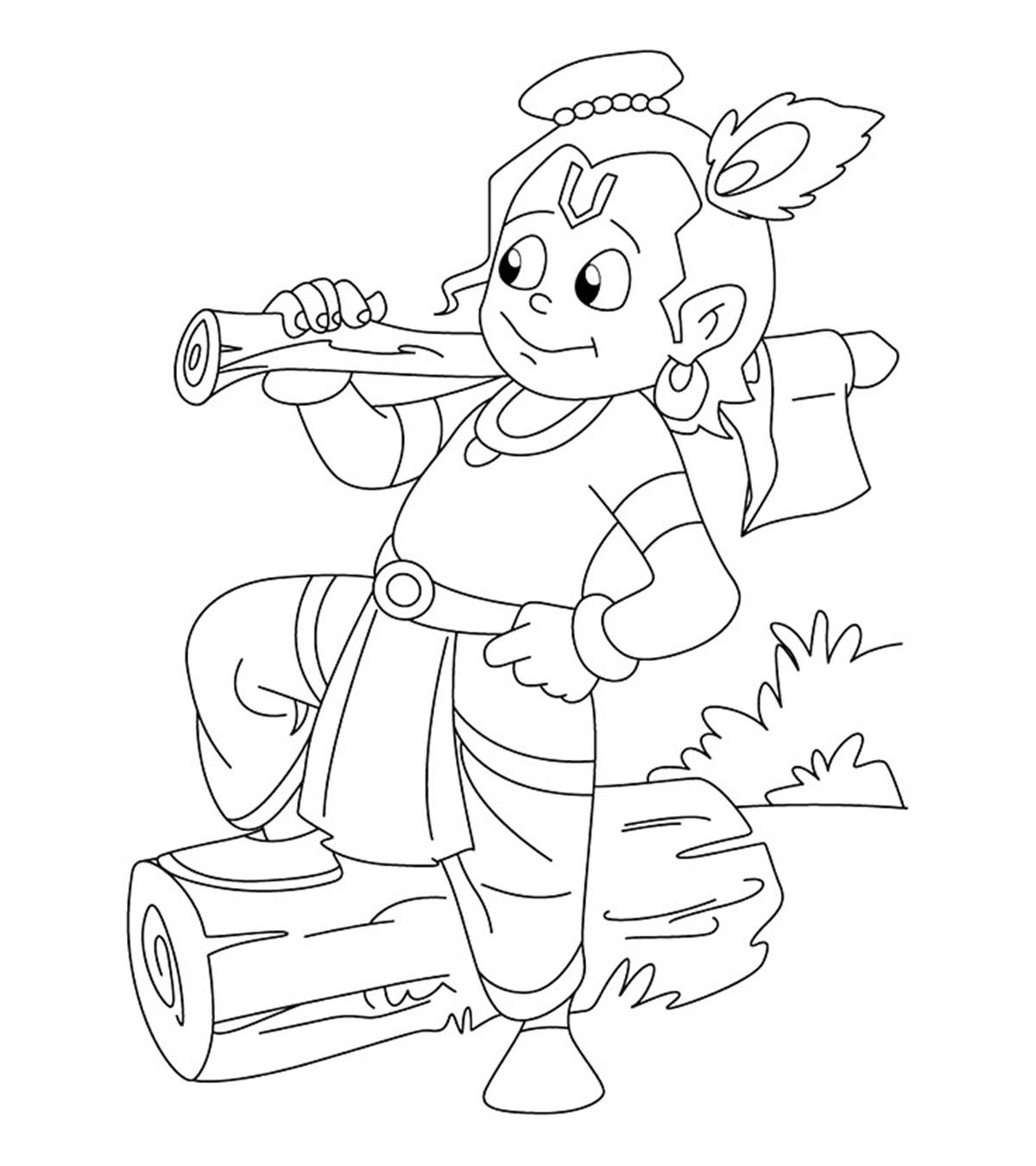 10 Wonderful Lord Krishna Coloring Pages For Toddlers