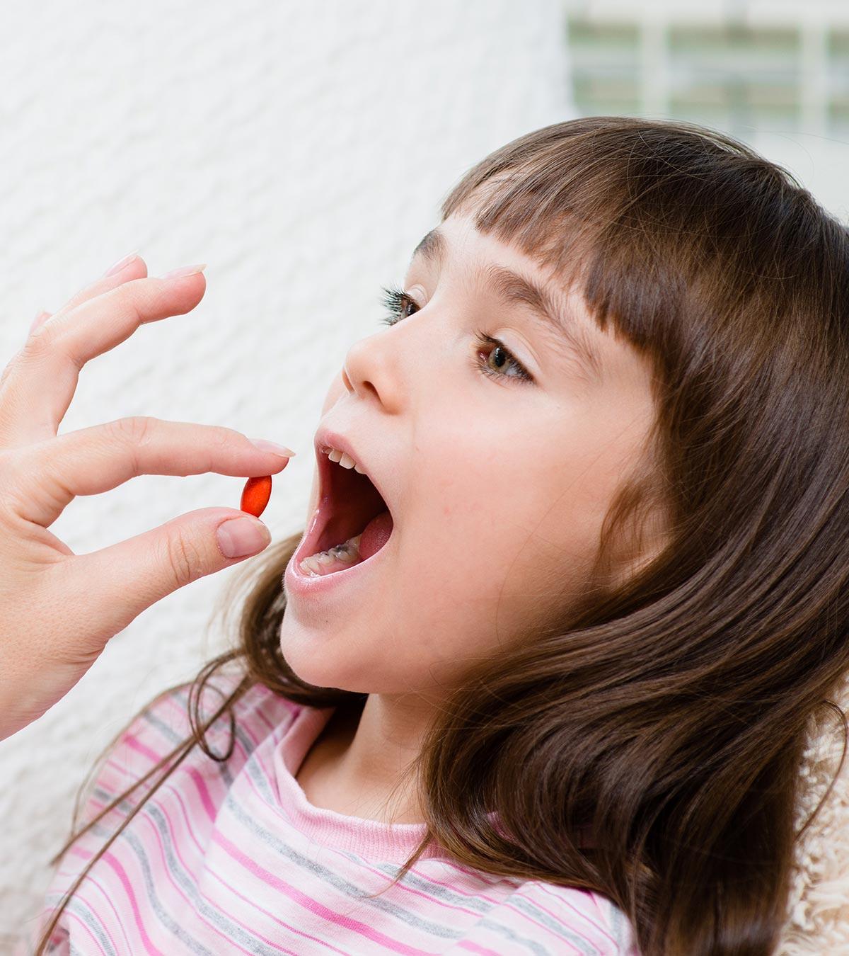 A Girl Having Painkiller Tablet