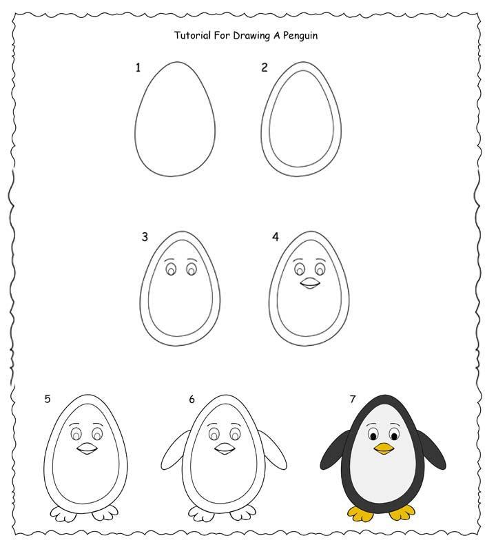 How To Draw A Cute Penguin Easy Tutorial For Kids