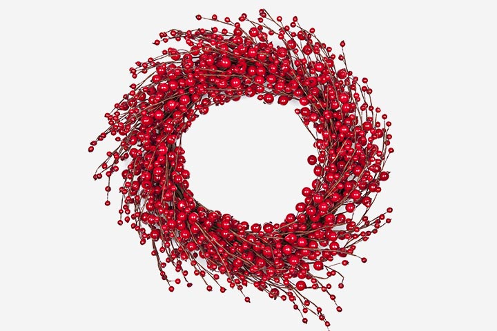 Christmas wreath with red berries art and craft ideas for teenagers
