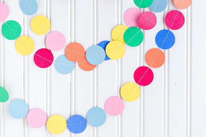 Waste material crafts for kids, paper garland