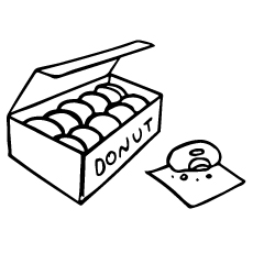 A Box Of Donut coloring page