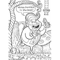 Augustus Gloop Roald Dahl coloring page