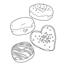 Different Types Of Donuts coloring page