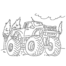 Grave Digger Monster Truck coloring page