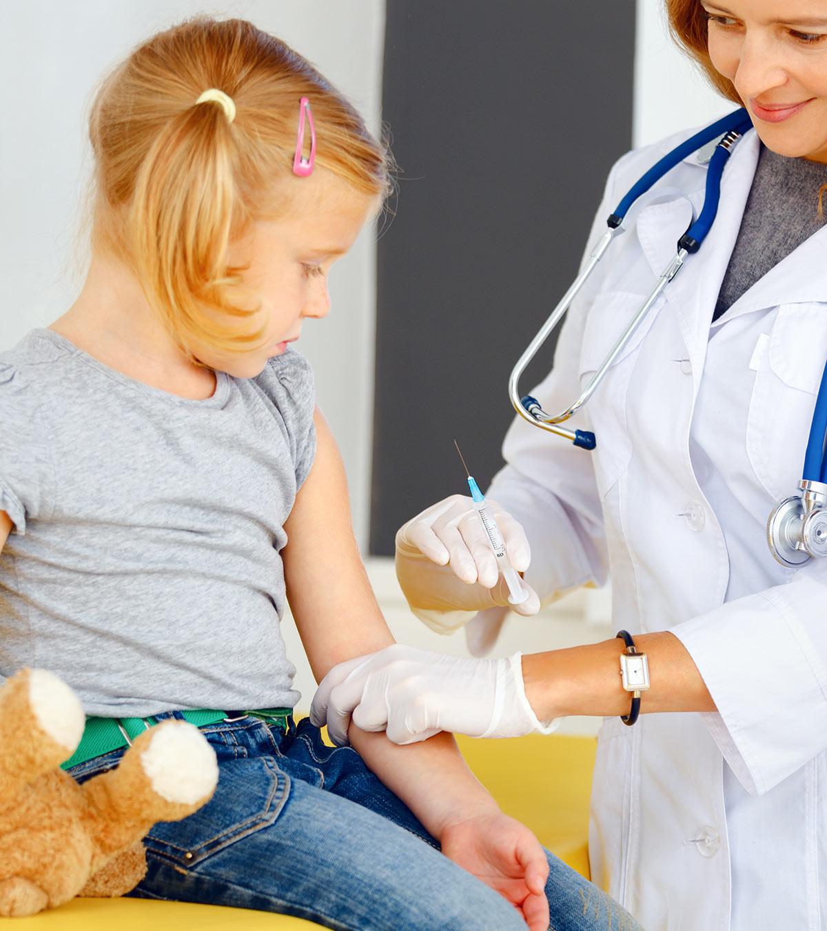 Baby is getting a vaccine