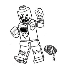 A Lego Zombie coloring page