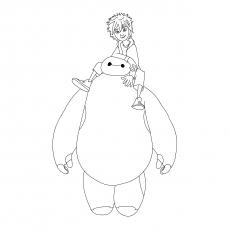 Hiro and Baymax Big Hero 6 coloring page