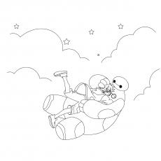 Hiro and Baymax falling down Big Hero 6 coloring page