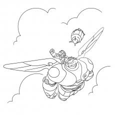 Baymax from Big Hero 6 flying coloring page