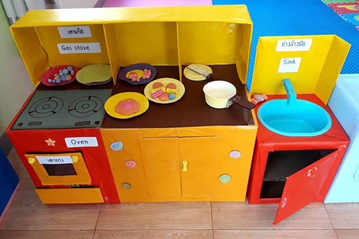 Create a Cardboard Kitchen, Crafts for Kids