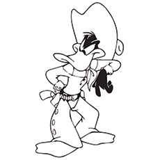 Daffy As A Cowboy coloring page