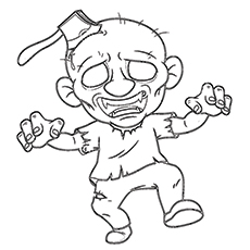 Axed Zombie coloring page