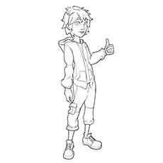 Hiro Hamada the genius and leader of Big Hero 6 coloring page