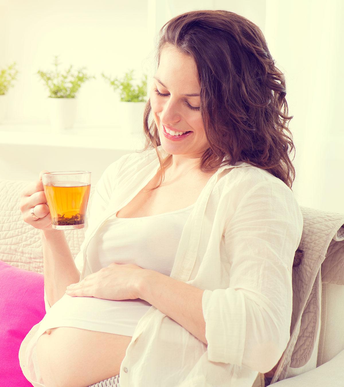 A pregnant lady drinking valerian root tea
