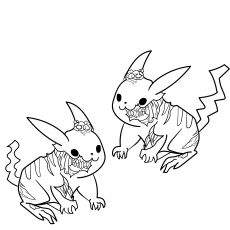 Pikachu As Zombie coloring page