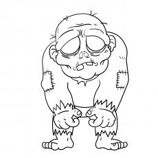 Old Zombie coloring page