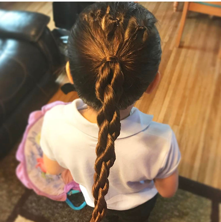 Chain link braid hairstyle for little girls