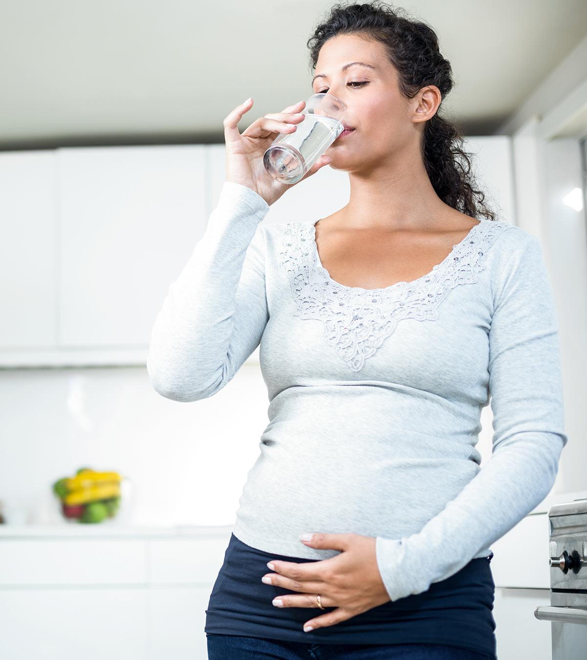Excessive Thirsty Pregnant Women Drinking Water