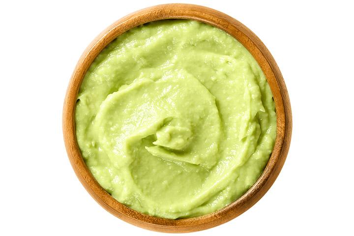 Avocado baby food recipes, pear and avocado puree