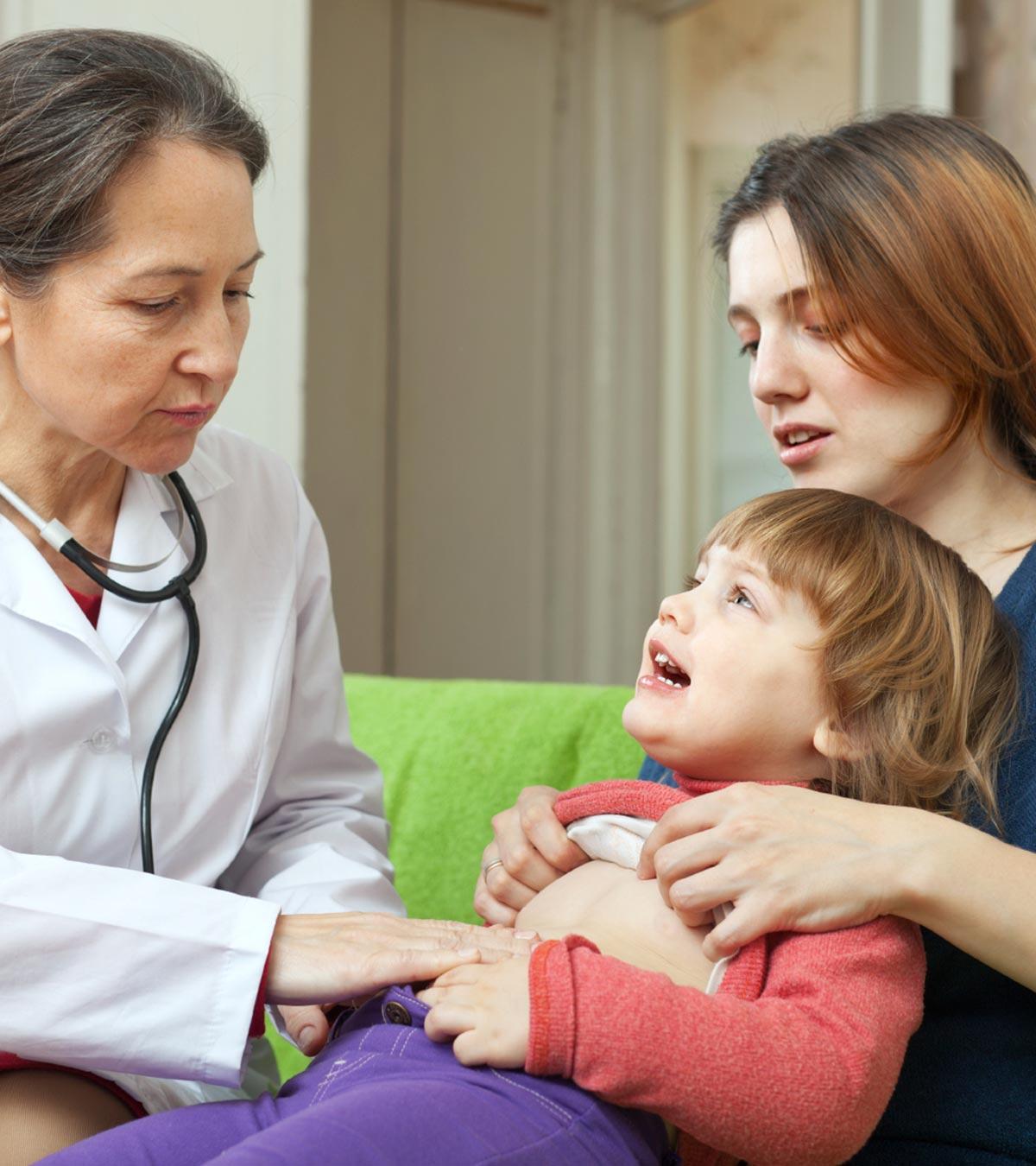 A child suffering from E. coli infection