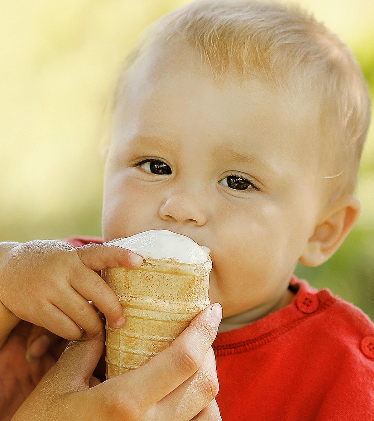 A Baby Having A Ice Cream