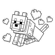 Free Printable Minecraft Wolf Coloring Page
