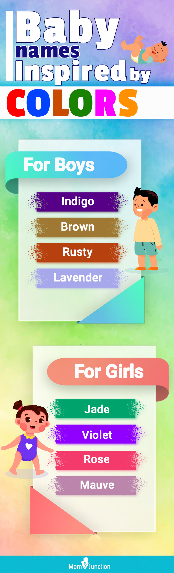 baby name inspired by colors (infographic)